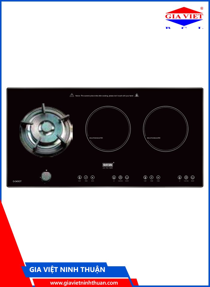 Bếp 1 gas + 2 từ G-343 GT