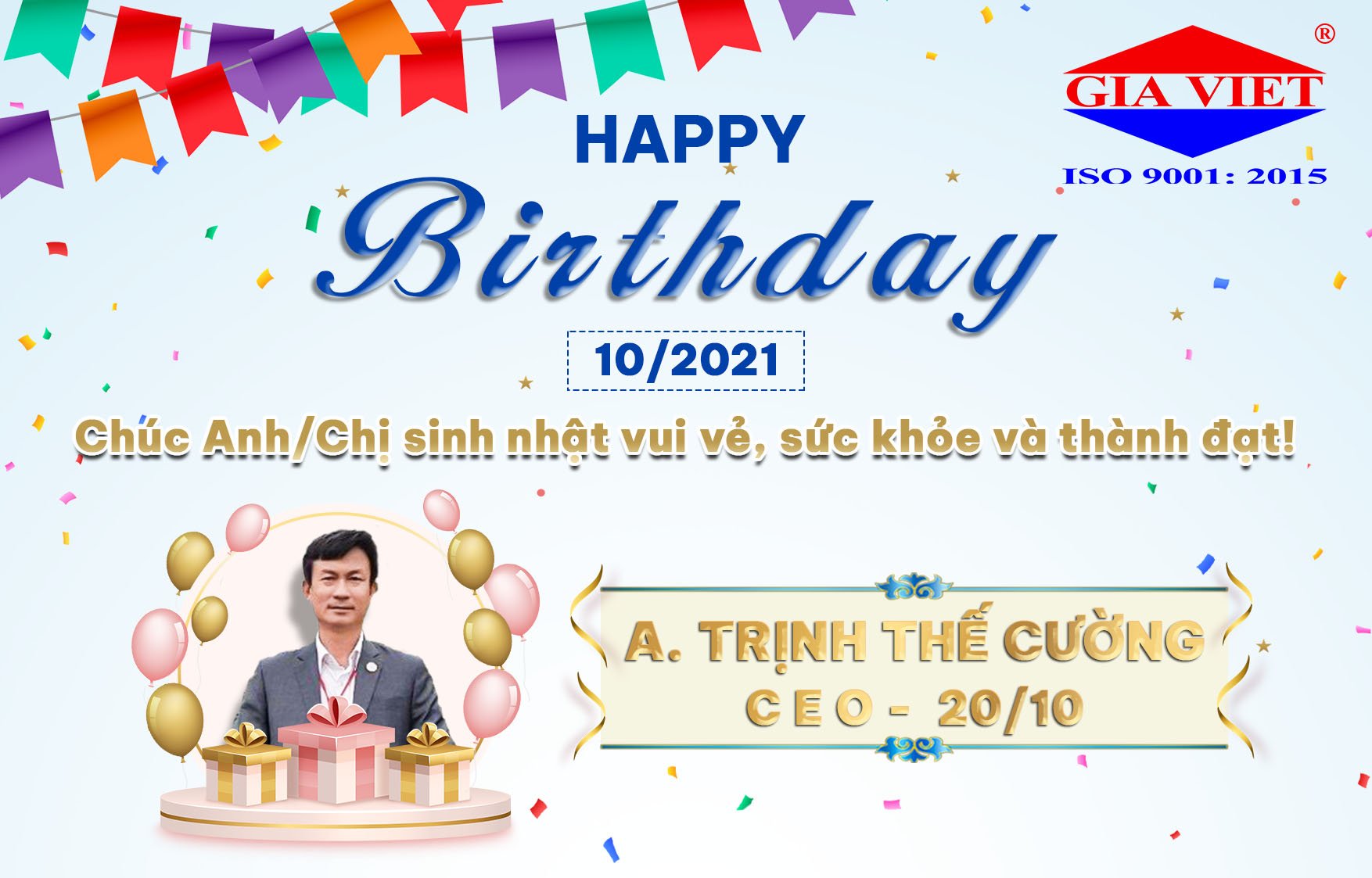 CHÚC MỪNG ANH CHỊ SINH NHẬT TRONG THÁNG 10/2021